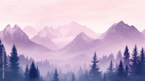 Serene Misty Mountain Landscape