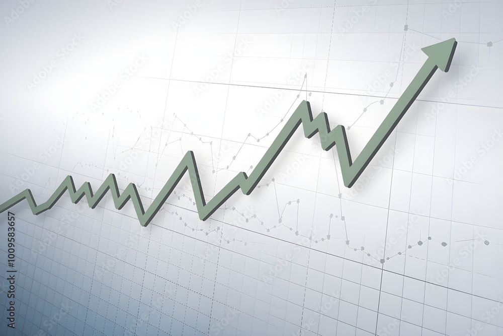 Green zigzag line fluctuates on white grid chart, representing data analysis Green zigzag line fluctuates on white grid chart, representing data analysis