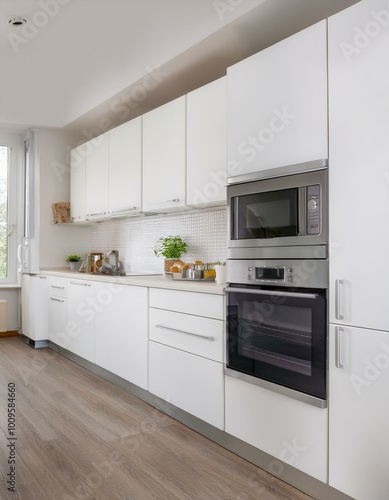 Wallpaper Mural modern kitchen interior in blur with white furniture Torontodigital.ca