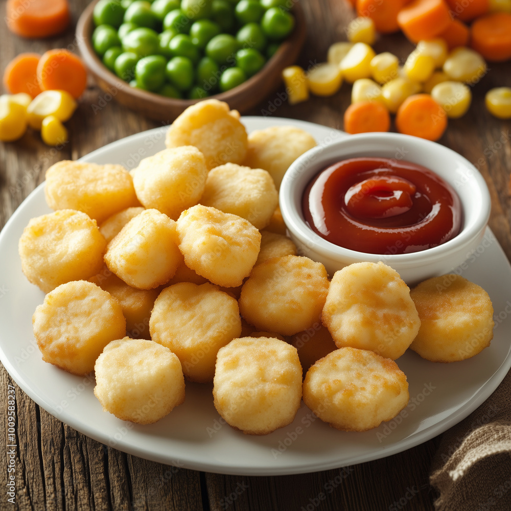 frensch fries and nuggets with kepchup frensch fries and nuggets with kepchup