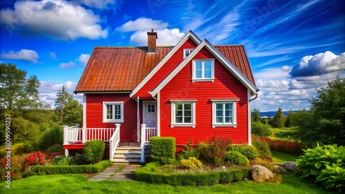 Wallpaper Mural Vibrant Red House Icon Representing Home, Real Estate, Architecture, and Cozy Living Spaces Torontodigital.ca