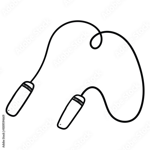 Hand drawn doodle jump rope on white background.