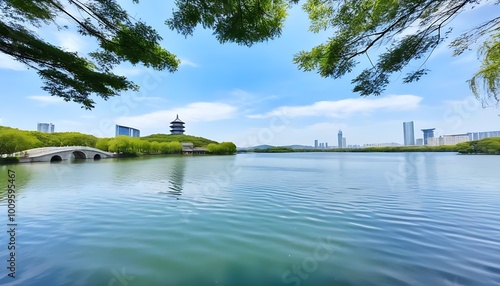 The beauty of Taihu and Lihu, harmony between architecture and nature photo