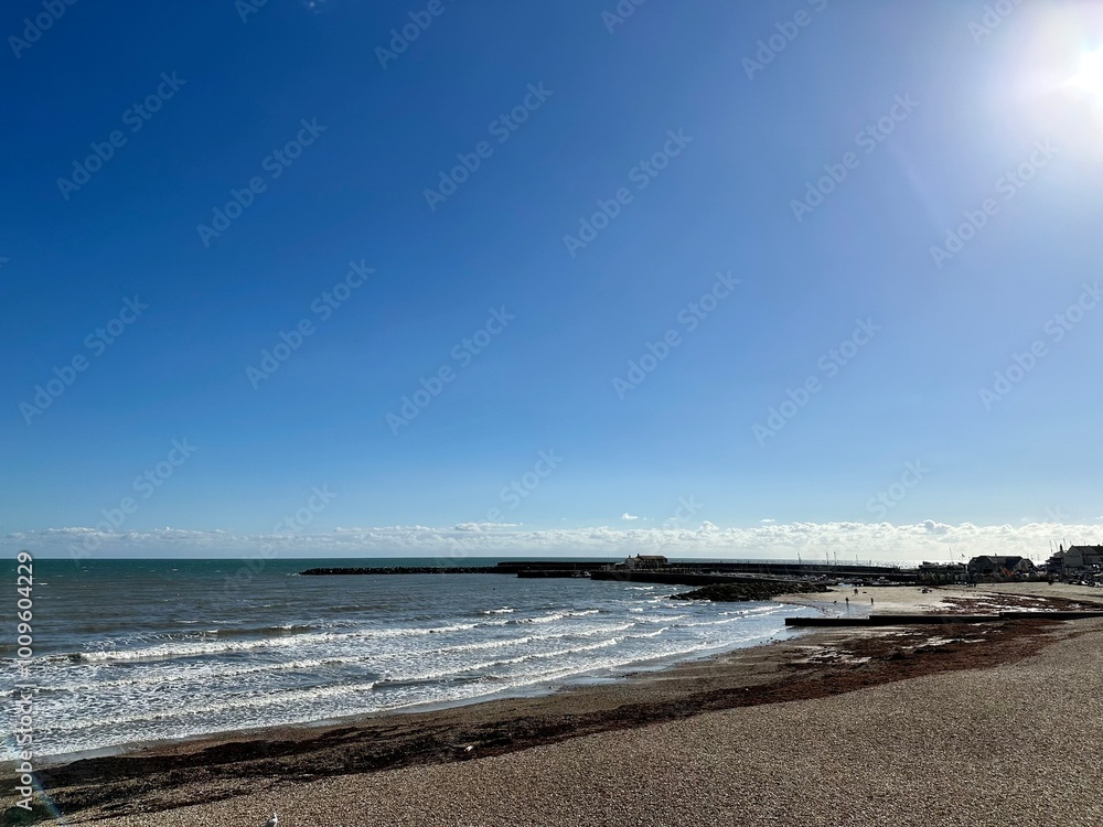 Lyme Regis seaside beach landscape Dorset England Lyme Regis seaside beach landscape Dorset England