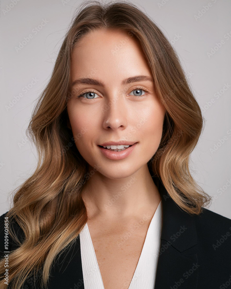 Elegant Young Woman with Warm Expression Elegant Young Woman with Warm Expression