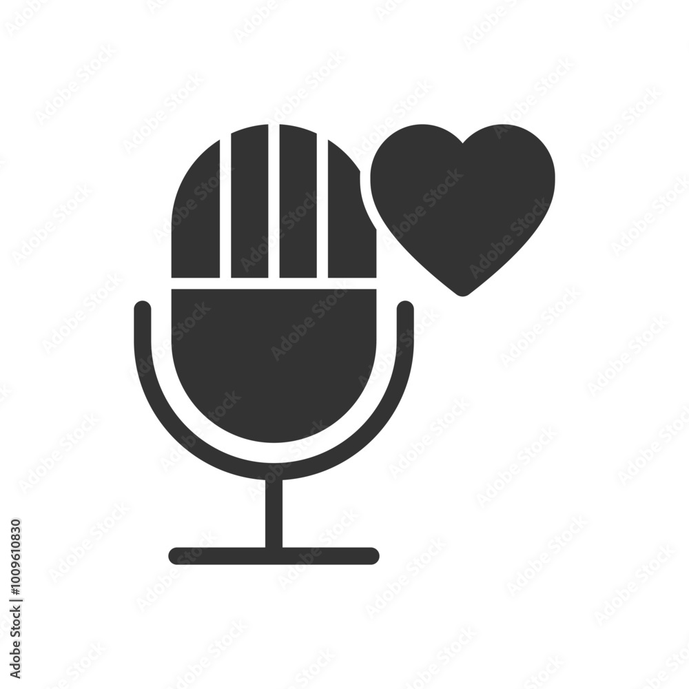 Microphone Love Icon Microphone Love Icon