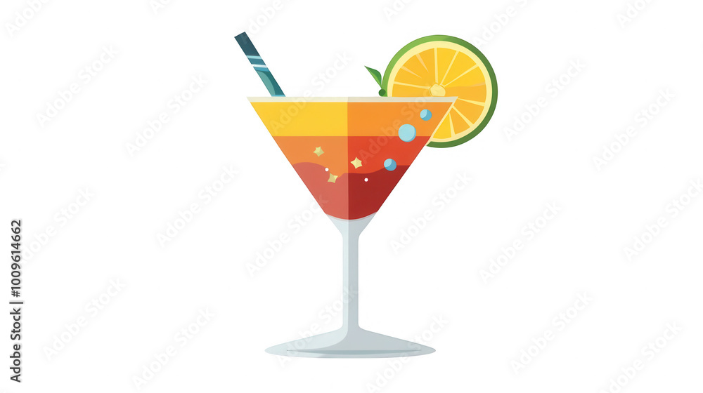 Flat Hanukkah Cocktail Icon Representing Festive Celebrations, PNG File, Isolated on White Flat Hanukkah Cocktail Icon Representing Festive Celebrations, PNG File, Isolated on White