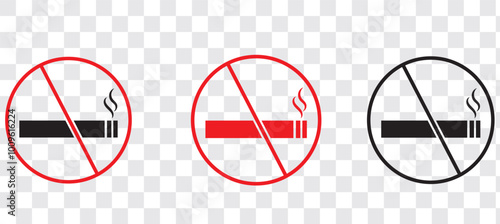 No smoking icon sign. Cigar, tobacco prohibition logo symbol. Vector illustration image. Isolated on white background.