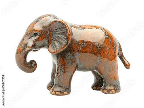 Ceramic Elephant isolated on transparent background