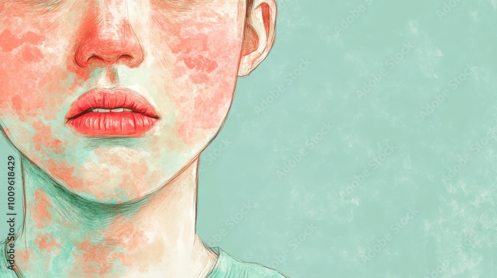 A close-up illustration of a person's face with a textured background. A close-up illustration of a person's face with a textured background.