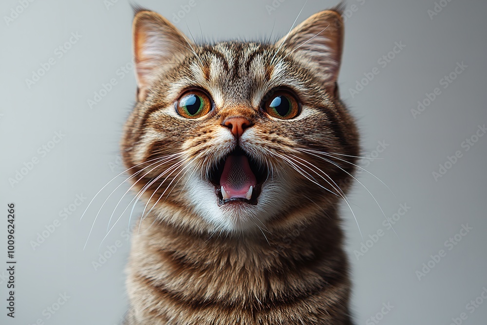 A cat displaying an angry and surprised look with a humorous and excited expression, isolated on a transparent PNG background. A cat displaying an angry and surprised look with a humorous and excited expression, isolated on a transparent PNG background.