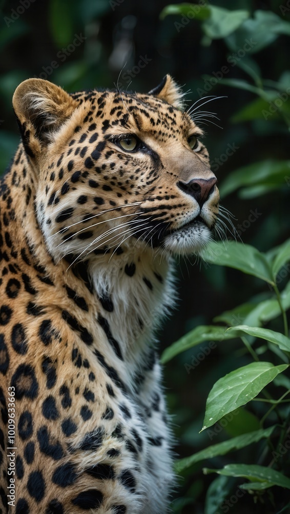 Fototapeta premium Leopard in Natural Habitat with Distinctive Rosette Markings