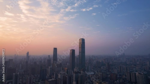 City Landmark Aerial Photography Hunan Changsha IFS sunrise reflecting business big photo