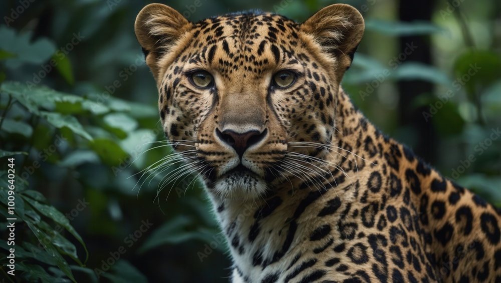 Majestic Tiger in Jungle with Alert Expression Majestic Tiger in Jungle with Alert Expression