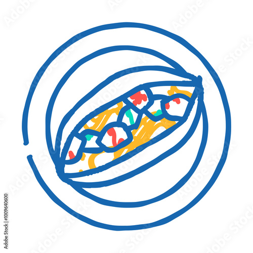 kumpir turkish cuisine doodle icon sketch vector. kumpir turkish cuisine sign. isolated symbol illustration