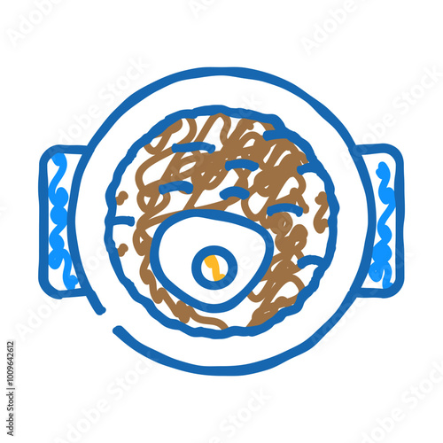 menemen turkish cuisine doodle icon sketch vector. menemen turkish cuisine sign. isolated symbol illustration