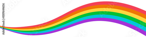 LGBTQIA Pride flag banner. Pride month celebration rainbow flag wave. Vector Design Element.