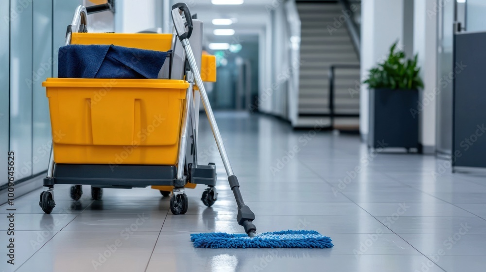 Mop and cleaning supplies for spotless shining floors Mop and cleaning supplies for spotless shining floors