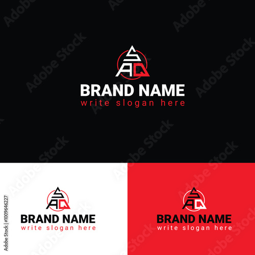 Minimalist SAQ Logo Icon, Colorful SA s a q Logo Letter Vector Art With Creative Three Letter Unique Symbol Design
