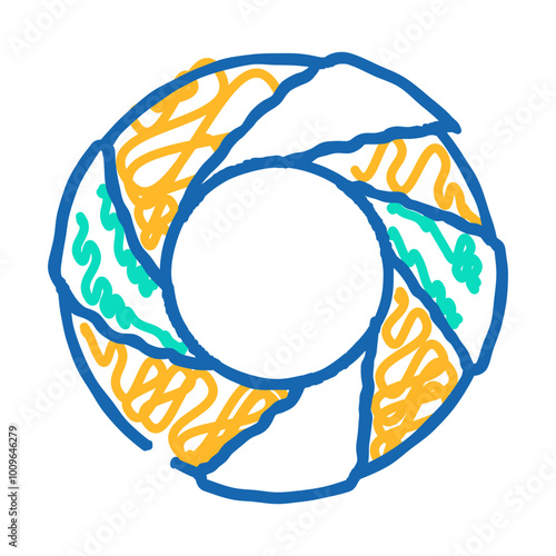 simit turkish bagel cuisine doodle icon sketch vector. simit turkish bagel cuisine sign. isolated symbol illustration