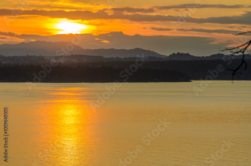 Wallpaper Mural ocean sunset over mountains at summer day in Vancouver, Canada Torontodigital.ca