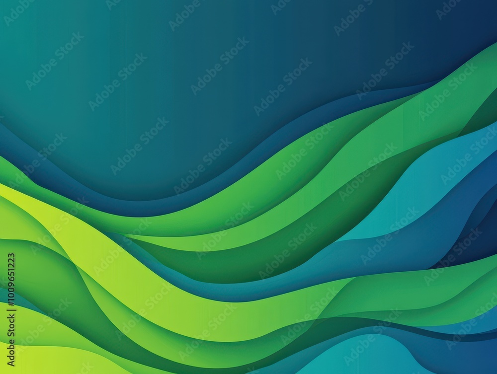 Vibrant Fluid Forms in Green and Blue Gradient Vibrant Fluid Forms in Green and Blue Gradient