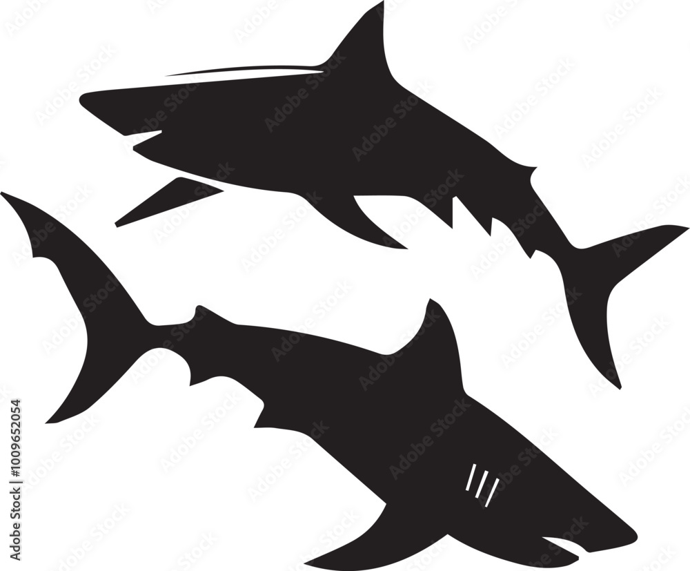Obraz premium Shark silhouette vector EPS SET