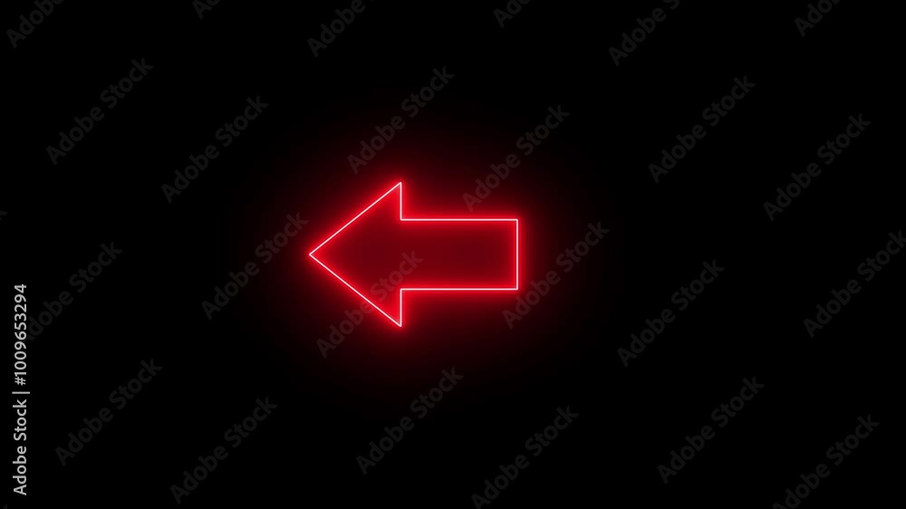 Glowing neon line arrow with glowing neon animation on neon arrow icon animation background Glowing neon line arrow with glowing neon animation on neon arrow icon animation background