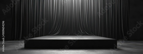 A minimalist stage with dramatic lighting, Mock up template for product presentation.