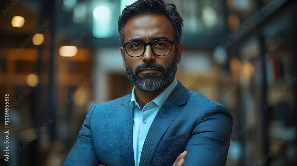 A man with a beard and glasses poses confidently, highlighting his stylish appearance and thoughtful expression. A man with a beard and glasses poses confidently, highlighting his stylish appearance and thoughtful expression.