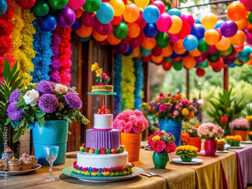 Celebrating a Milestone: Happy 30th Birthday with Colorful Decorations and Festive Atmosphere Celebrating a Milestone: Happy 30th Birthday with Colorful Decorations and Festive Atmosphere