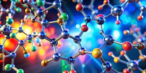 Chemical Structure of Aldohexose Molecule with Molecular Formula and Representation in 3D View photo