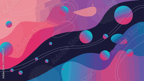 Dreamlike modern art mural wallpaper with swirling pastel colors and organic shapes.