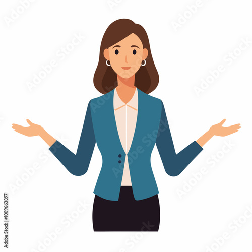 Young Businesswoman in a Professional Setting Vector Illustration
