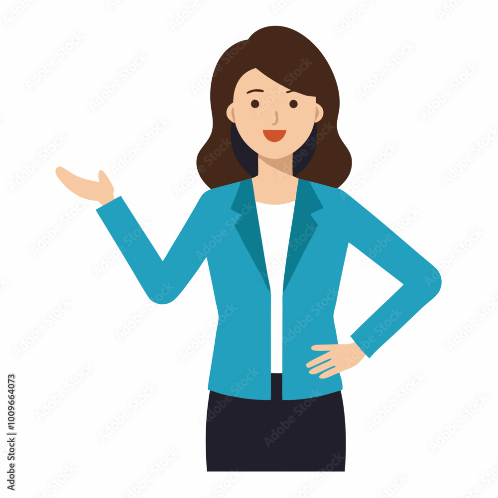 Stylish Businesswoman Offering Directions to Colleagues in a Creative Vector Illustration
Stylish Businesswoman Offering Directions to Colleagues in a Creative Vector Illustration