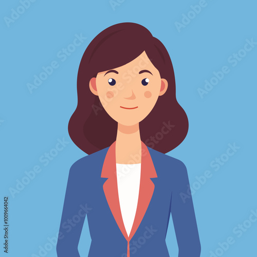 Confident Businesswoman Guiding Team with Directions in a Professional Vector Illustration
