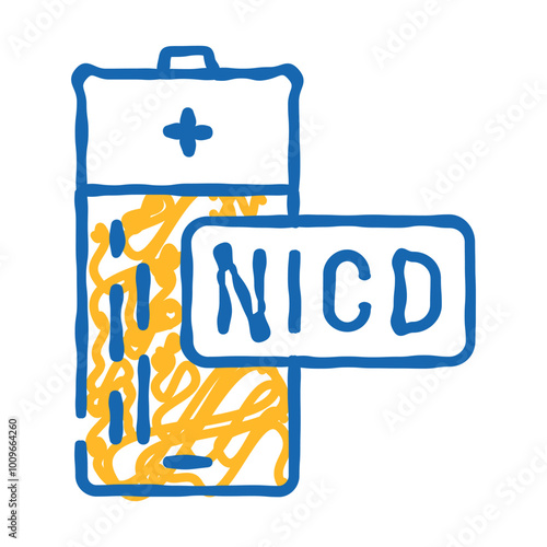 nickel cadmium battery doodle icon sketch vector. nickel cadmium battery sign. isolated symbol illustration