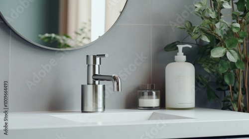 Modern bathroom interior with washbasin 