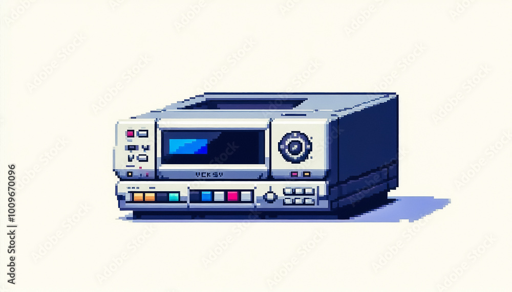 Fototapeta premium Pixel art illustration against white background