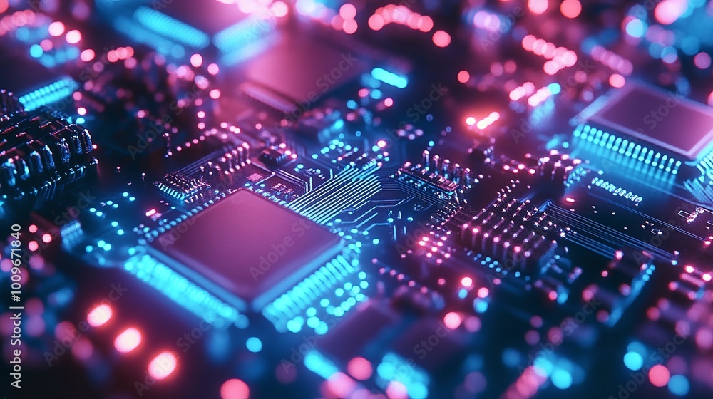 vibrant blue circuit board in a close-up view highlighting the digital pulse and complexity of advanced technology with a focus on the power and innovation behind modern electronics vibrant blue circuit board in a close-up view highlighting the digital pulse and complexity of advanced technology with a focus on the power and innovation behind modern electronics