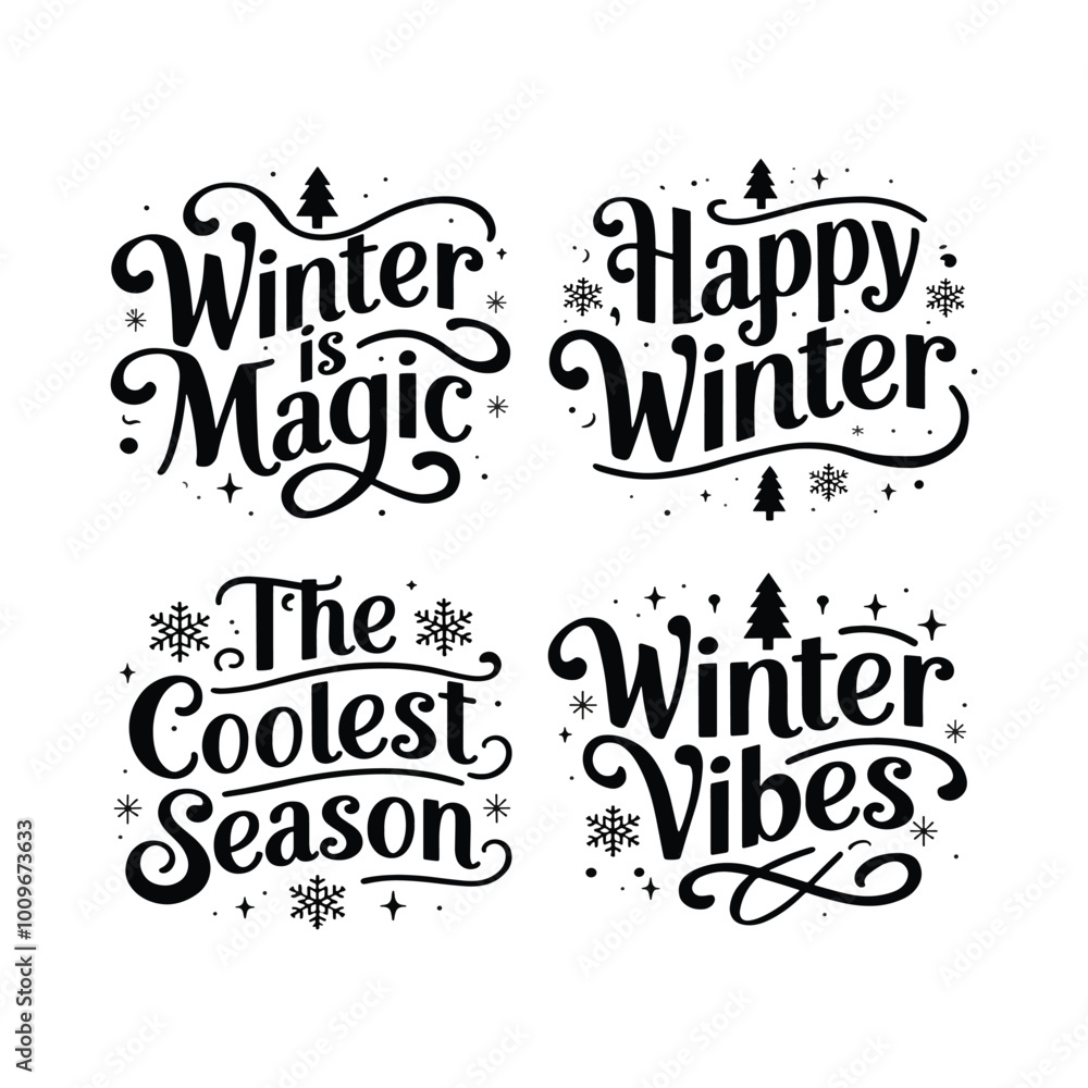 Fototapeta premium Winter vibes vector Design with christmas