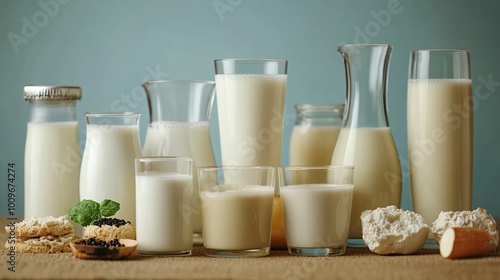 plant based milk options like almond soy and coconut emphasizing the trend of choosing vegan dairy alternatives for a more sustainable and health-focused lifestyle