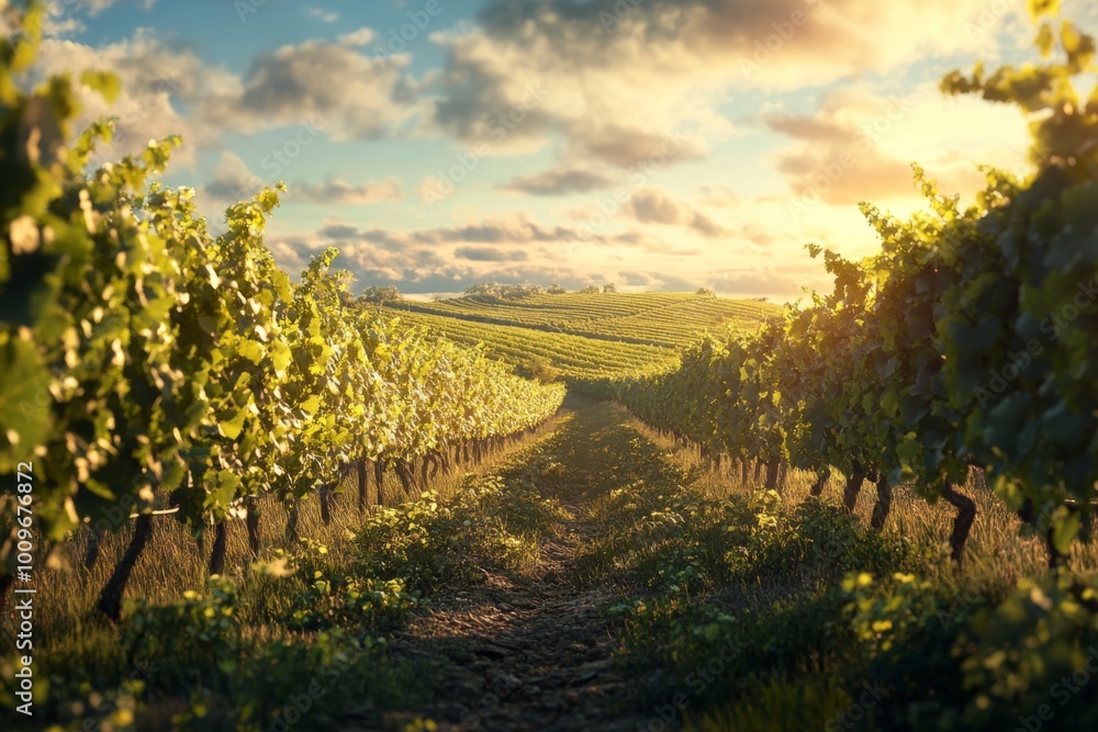 Naklejka premium Harvest Time in a Vineyard