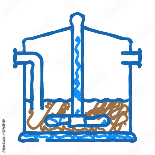 Canvas Print anaerobic digestion biomass energy doodle icon sketch vector