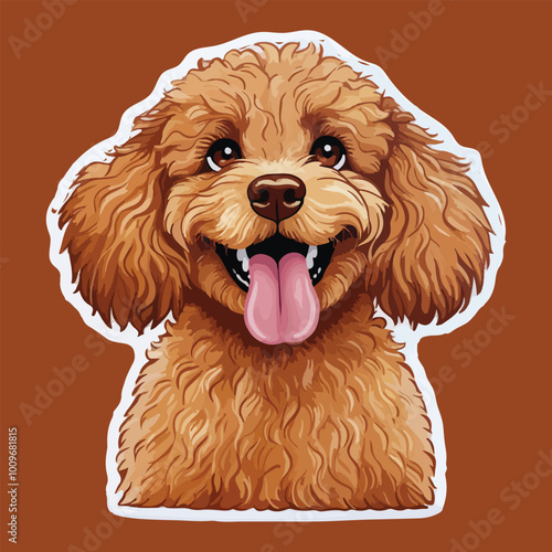 A dog happy with its tongue out vector 