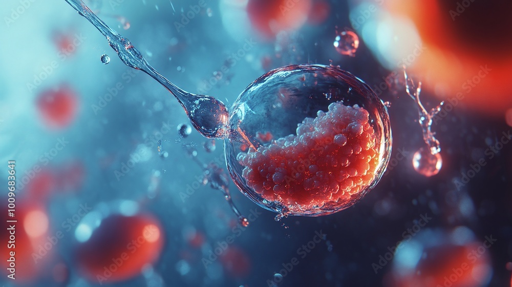 medical illustration featuring the IVF process and artificial ...