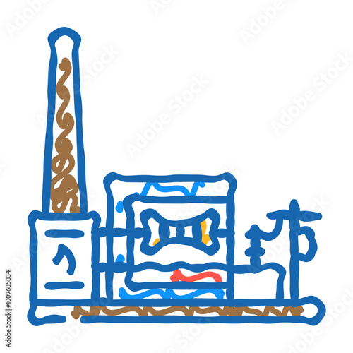 power grid biomass energy doodle icon sketch vector. power grid biomass energy sign. isolated symbol illustration