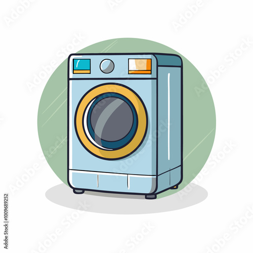 Washing machine cartoon illustration on a isolated white background (11)