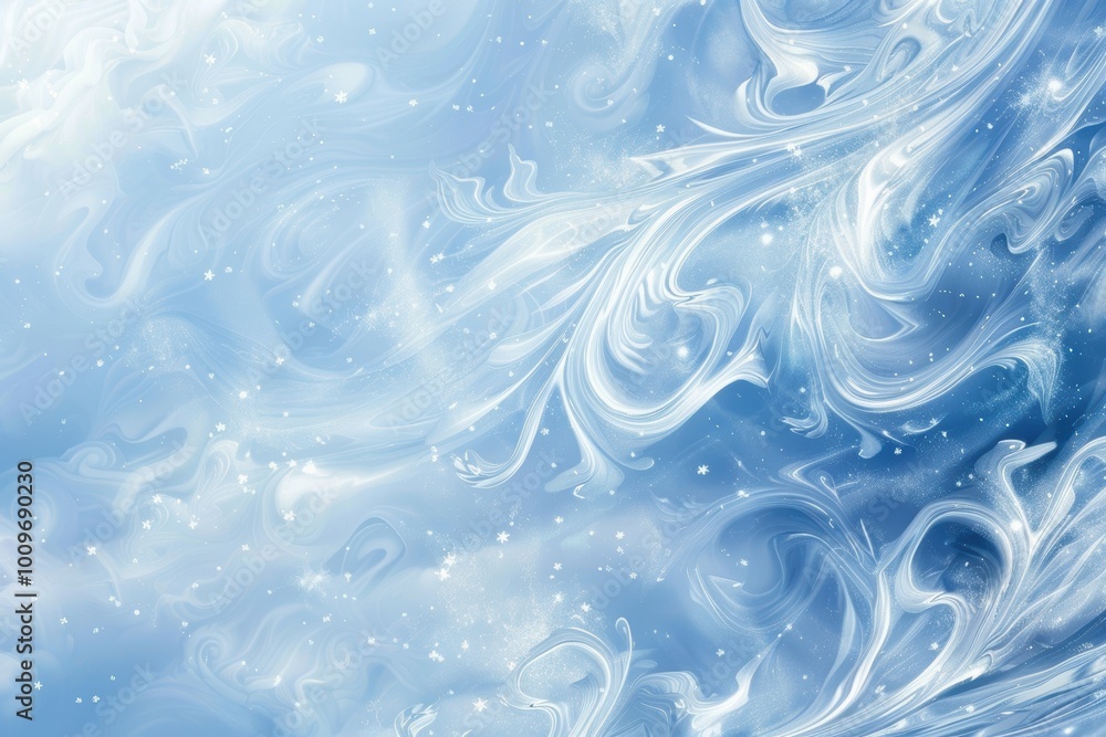 Abstract Winter Sky with Swirling Patterns of White and Silver for Card or Poster Design Abstract Winter Sky with Swirling Patterns of White and Silver for Card or Poster Design