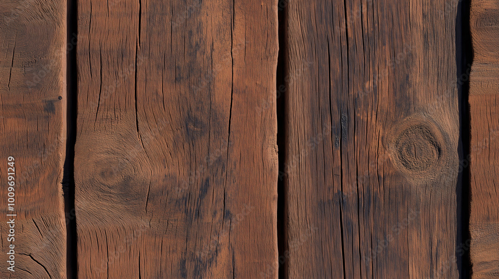 Seamless pattern Close-up of a dark, worn wooden plank with visible grain patterns, showing signs of age and weathering
Seamless pattern Close-up of a dark, worn wooden plank with visible grain patterns, showing signs of age and weathering